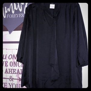 Worthington Black Tie-Front Top